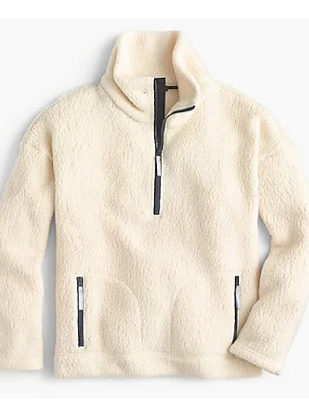 J. Crew Polartec® Fleece Half-zip Pullover Jacket Ivory Size Medium